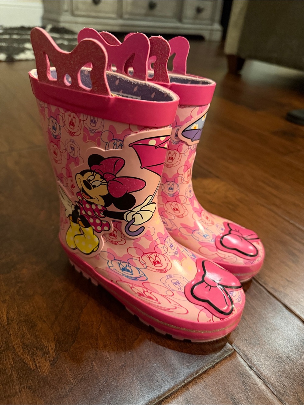 Disney Girls Pink Minnie Mouse Rain Boots